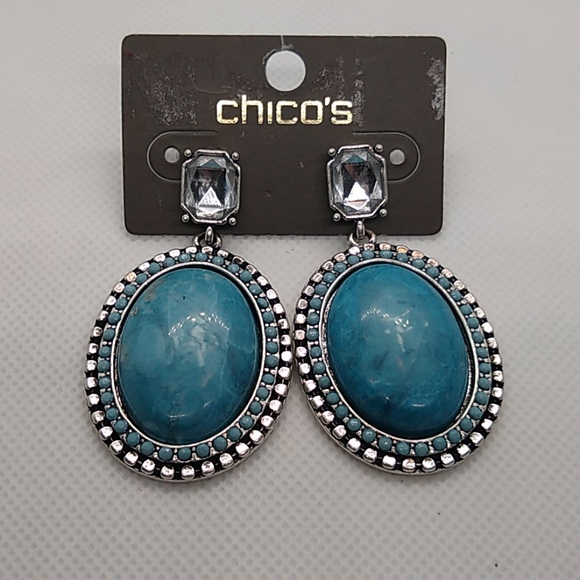 Chico's Jewelry - Chico's silver blue stone earrings